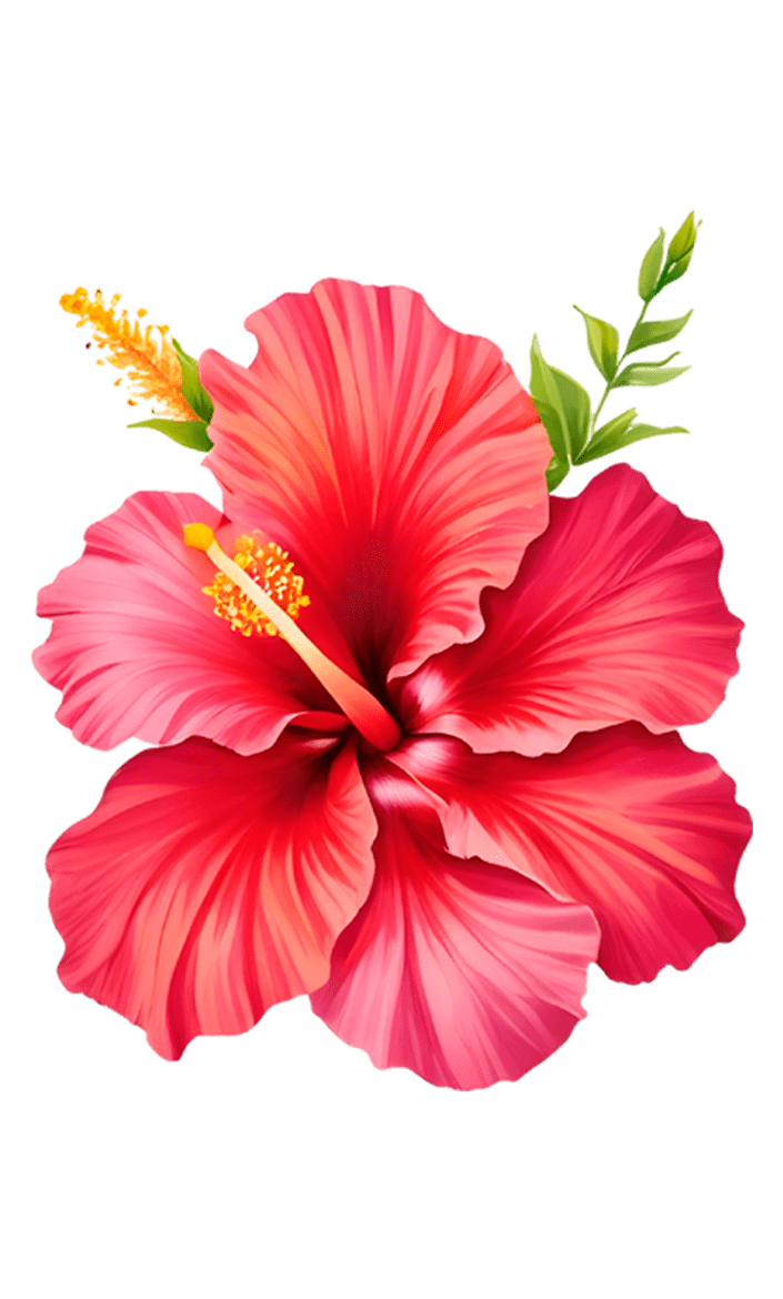 Hibiscus flower red jaba clipart vector