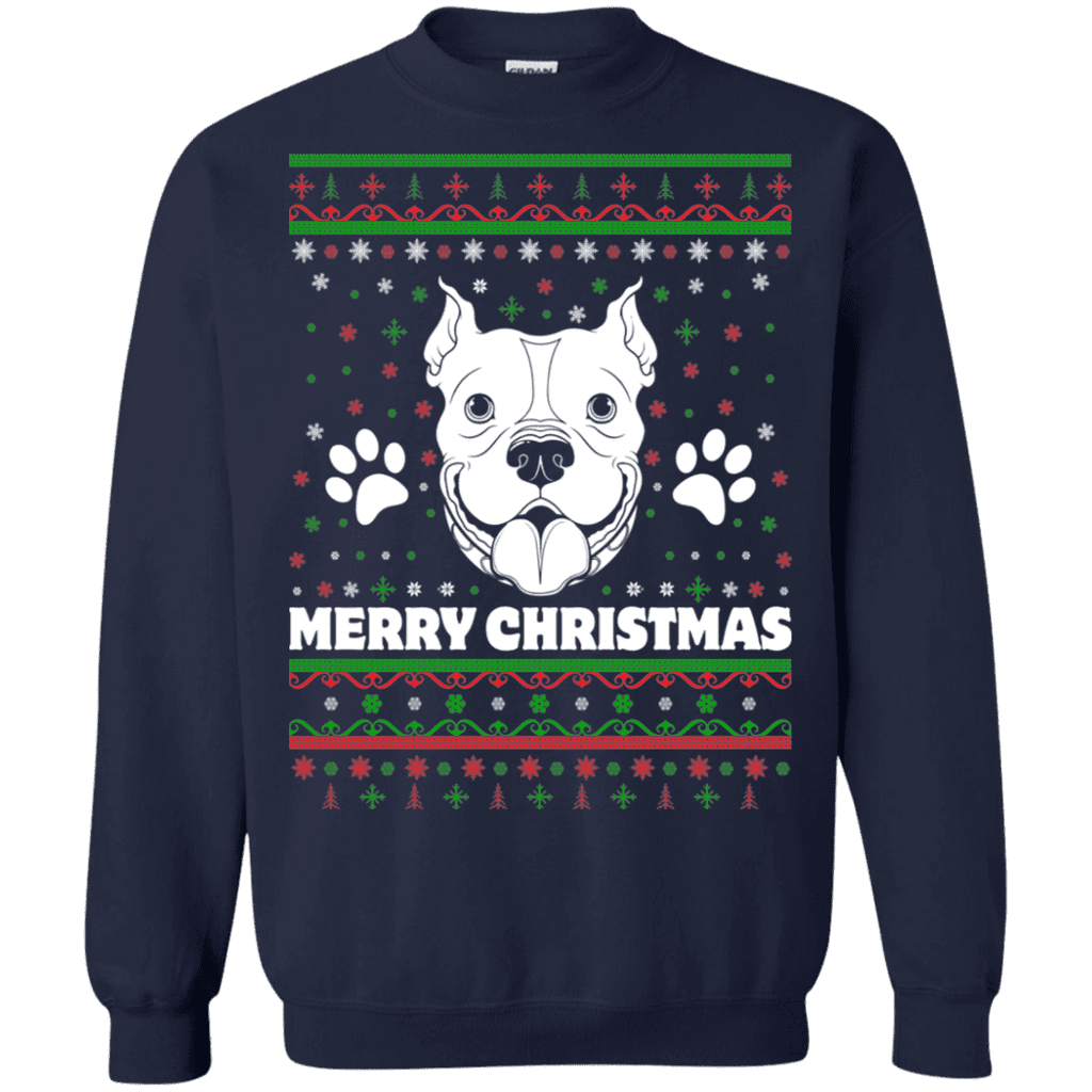 Ugly sweater american pit bull christmas unisex sweatshirt dog pet clipart logo