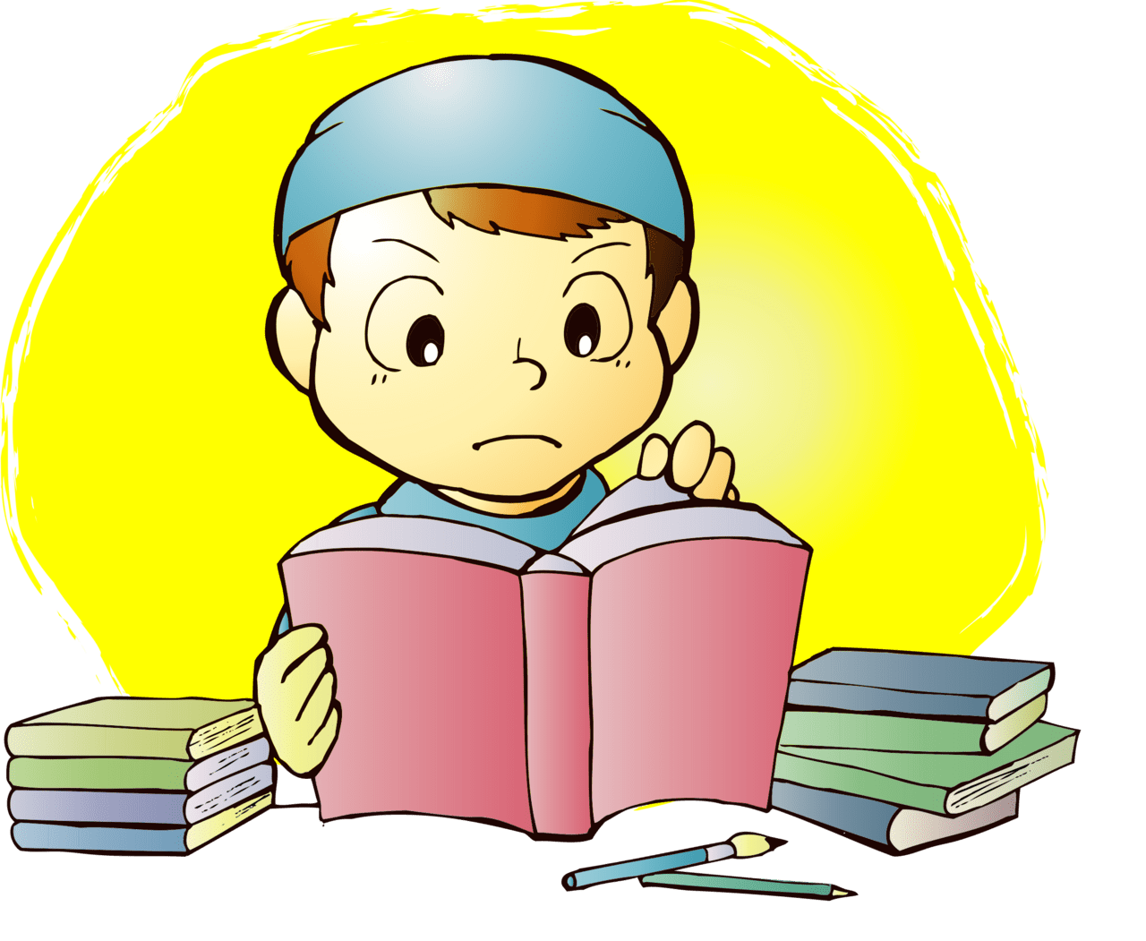 Reading book to study vector clipart images