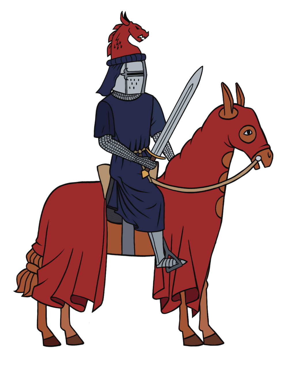 Knight pin page clipart logo 2