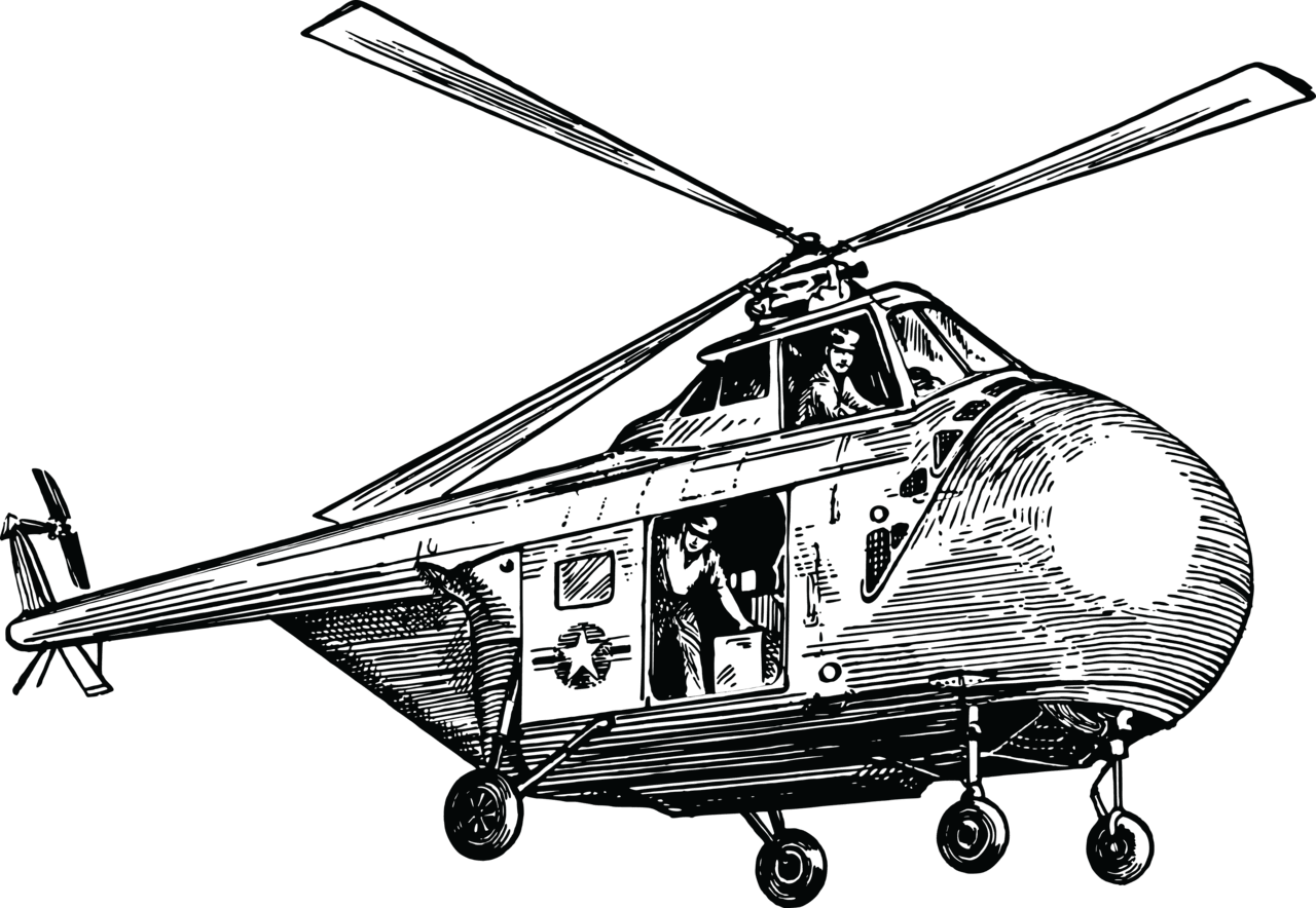 Clipart of military rescue helicopter image with no background