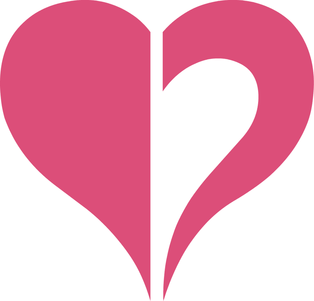 Red heart halved shape clipart transparent