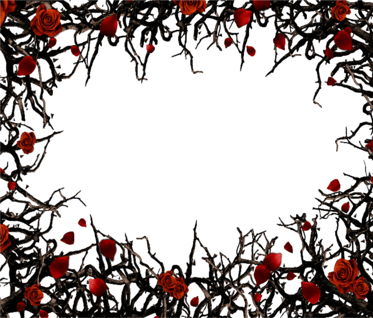 Mq red black roses gothic frame frames border borders thorny vines with clipart full size pinclipart photo