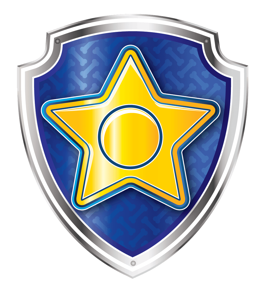 Police badge insignia paw patrol chase clipart photo