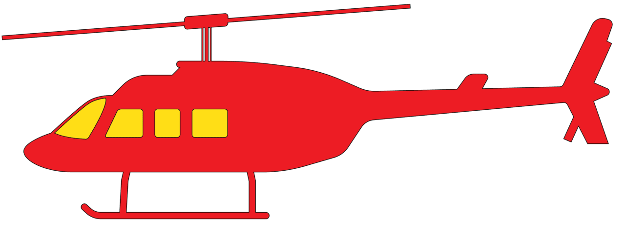 Helicopter after drawing coloring clipart vector