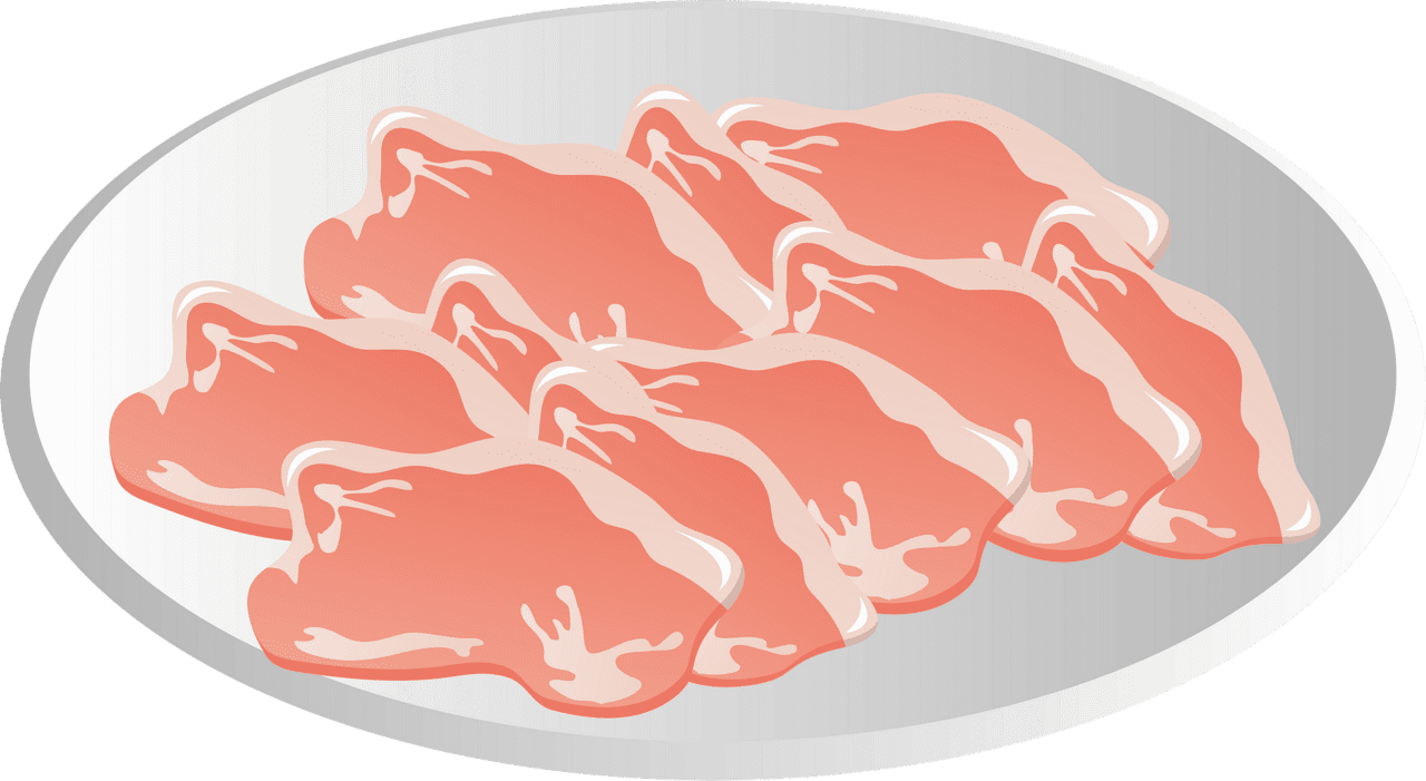 Slices of meat plate vector clipart images