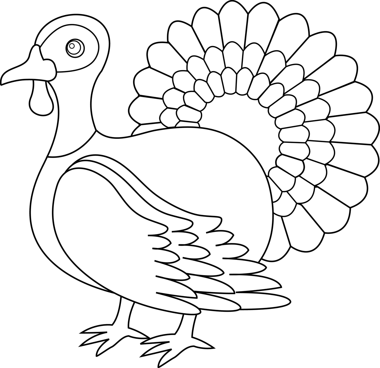 Turkey black and white outline clipart free