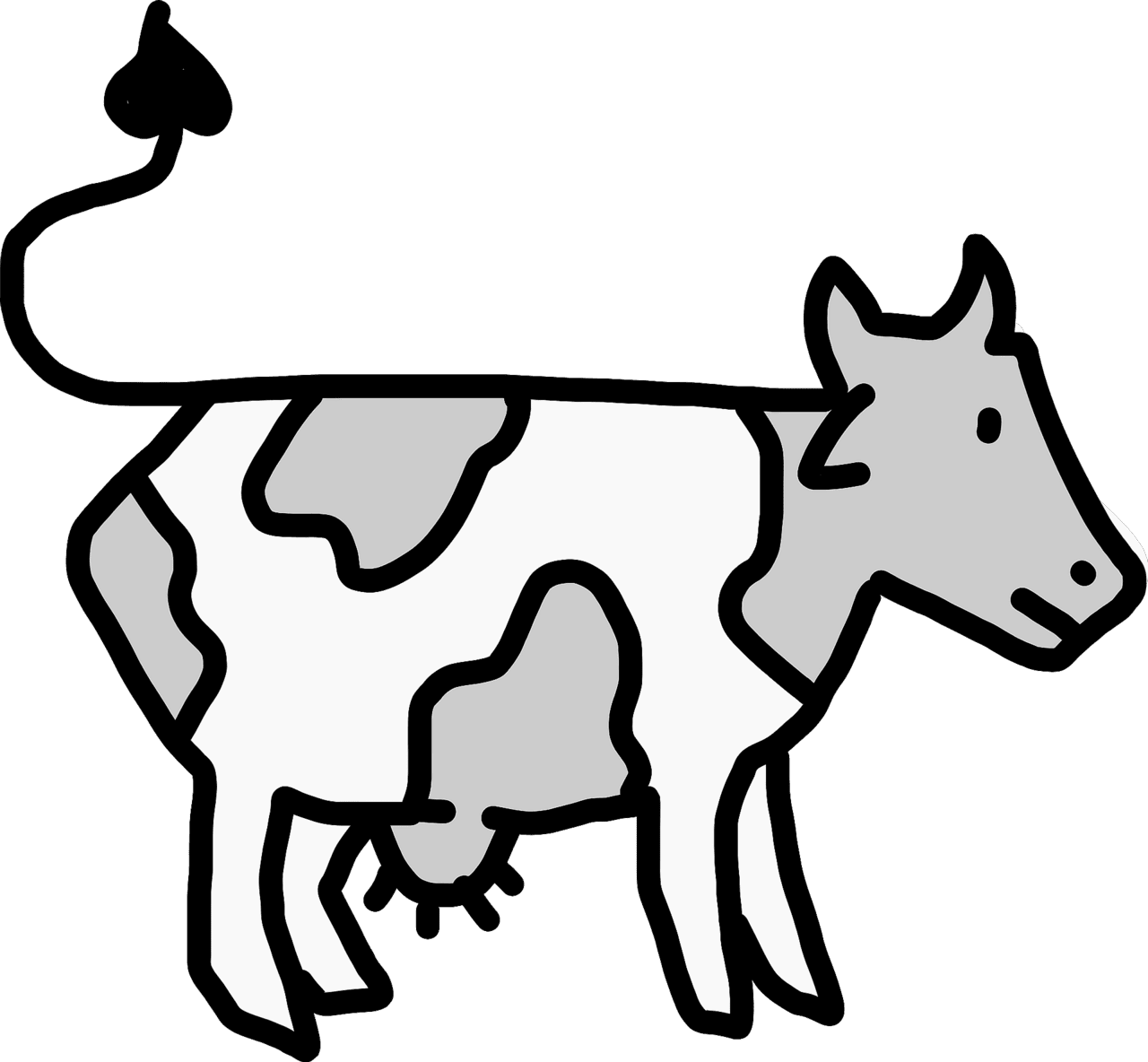 Cow black and white gray vector clipart images