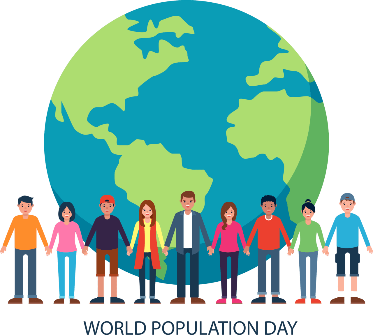 Diversity history of world population day clipart vector