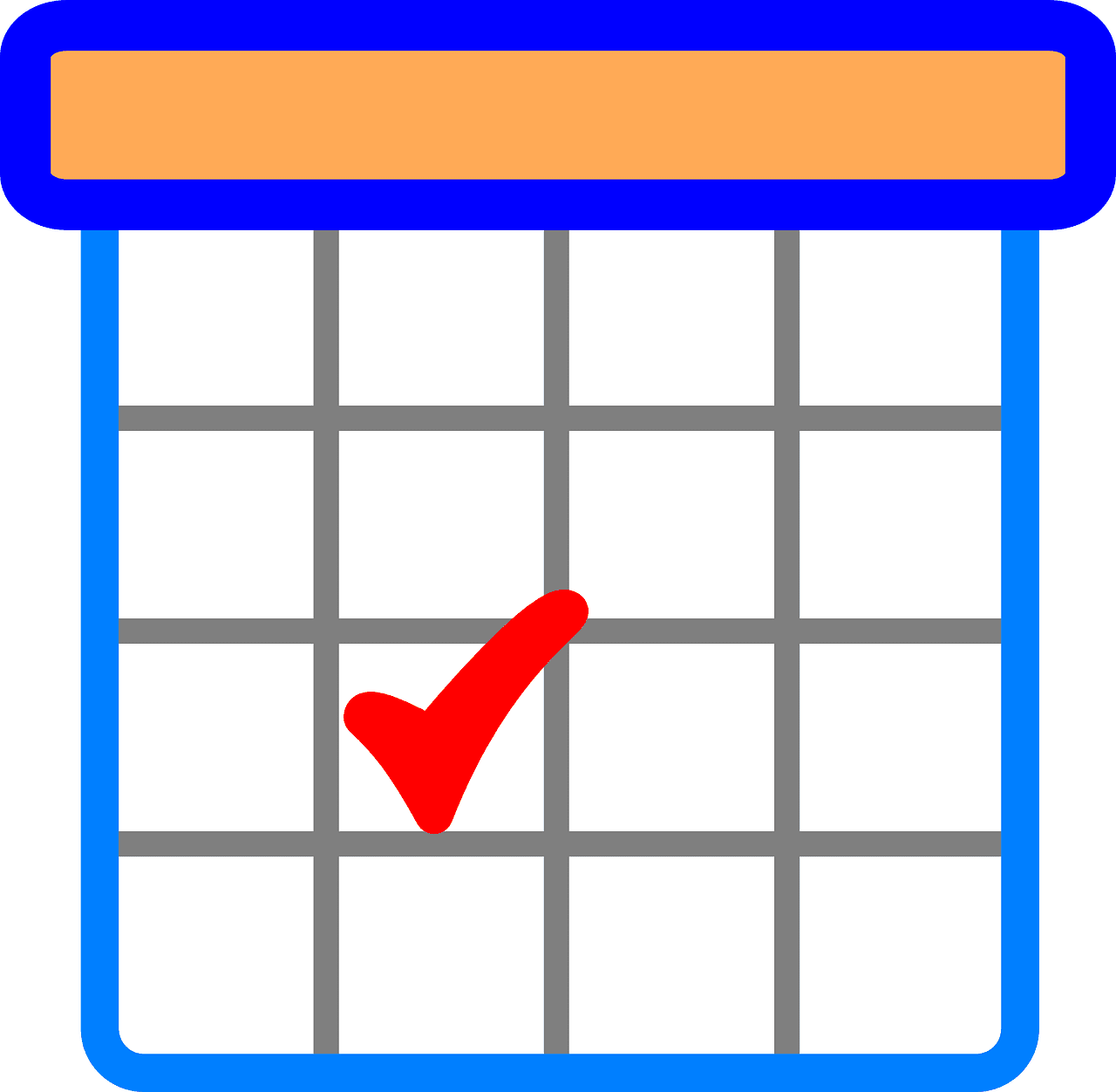 Check mark red grid vector graphic clipart