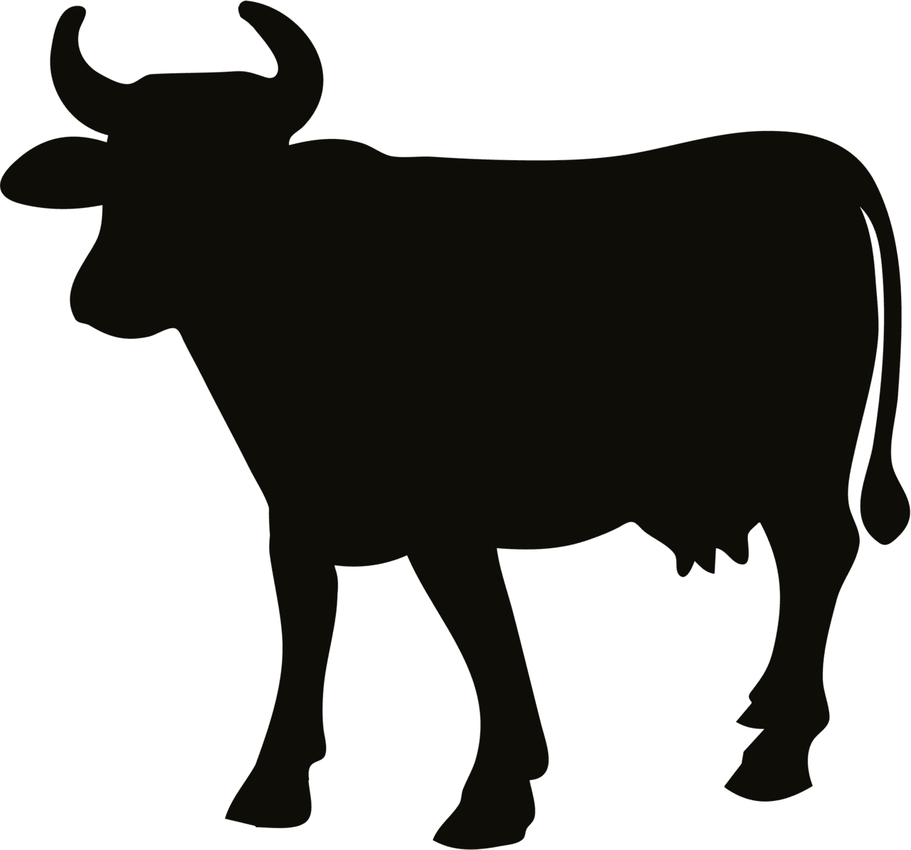 Cow black and white image size clipart 2