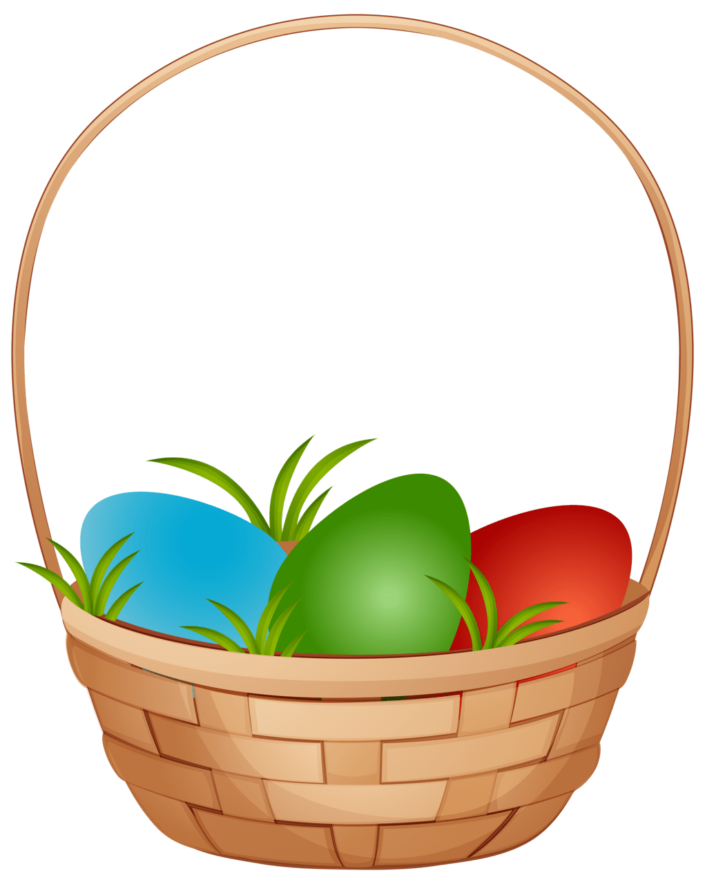 Easter basket egg clipart with eggs image bunny