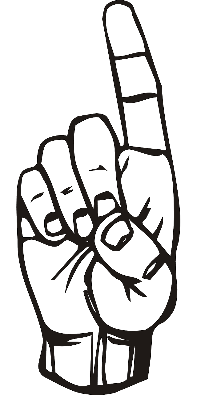 Ger tention hand vector graphic clipart 2