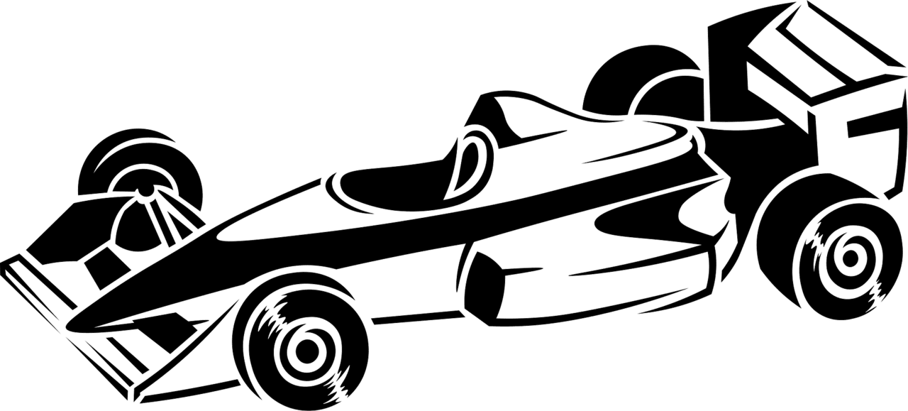 Black and white of cars formula car vector clipart images