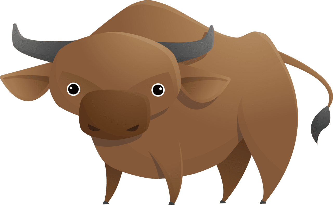 Cartoon buffalo clipart transparent