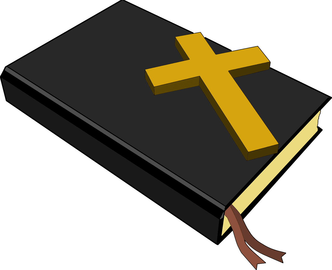 Christian closed bible and cross vector clipart images