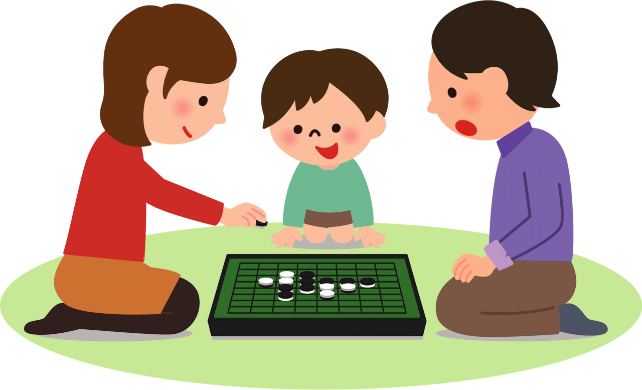 Board game family playing reversi vector clipart images