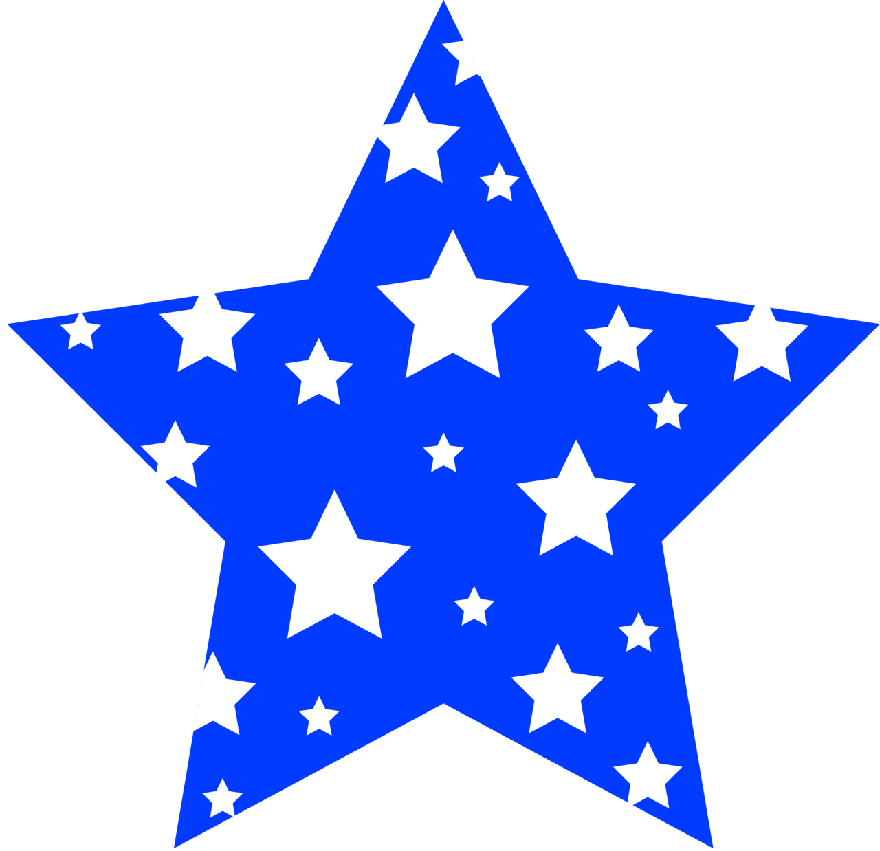 Christmas star blue and white clipart image