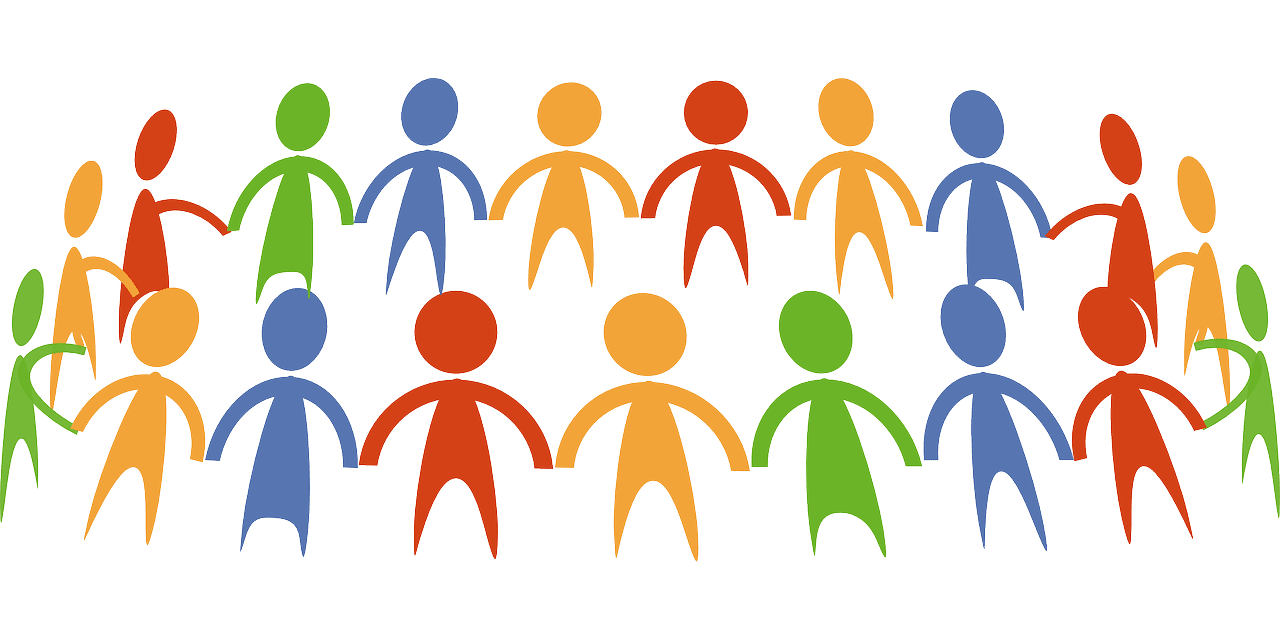 Holding hands circle munity vector graphic clipart