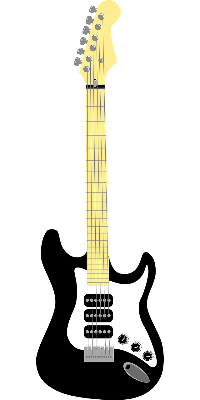 Electric guitar music vector graphic clipart