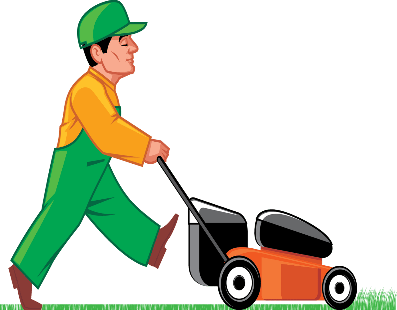 Mowing grass lawn clipart photo