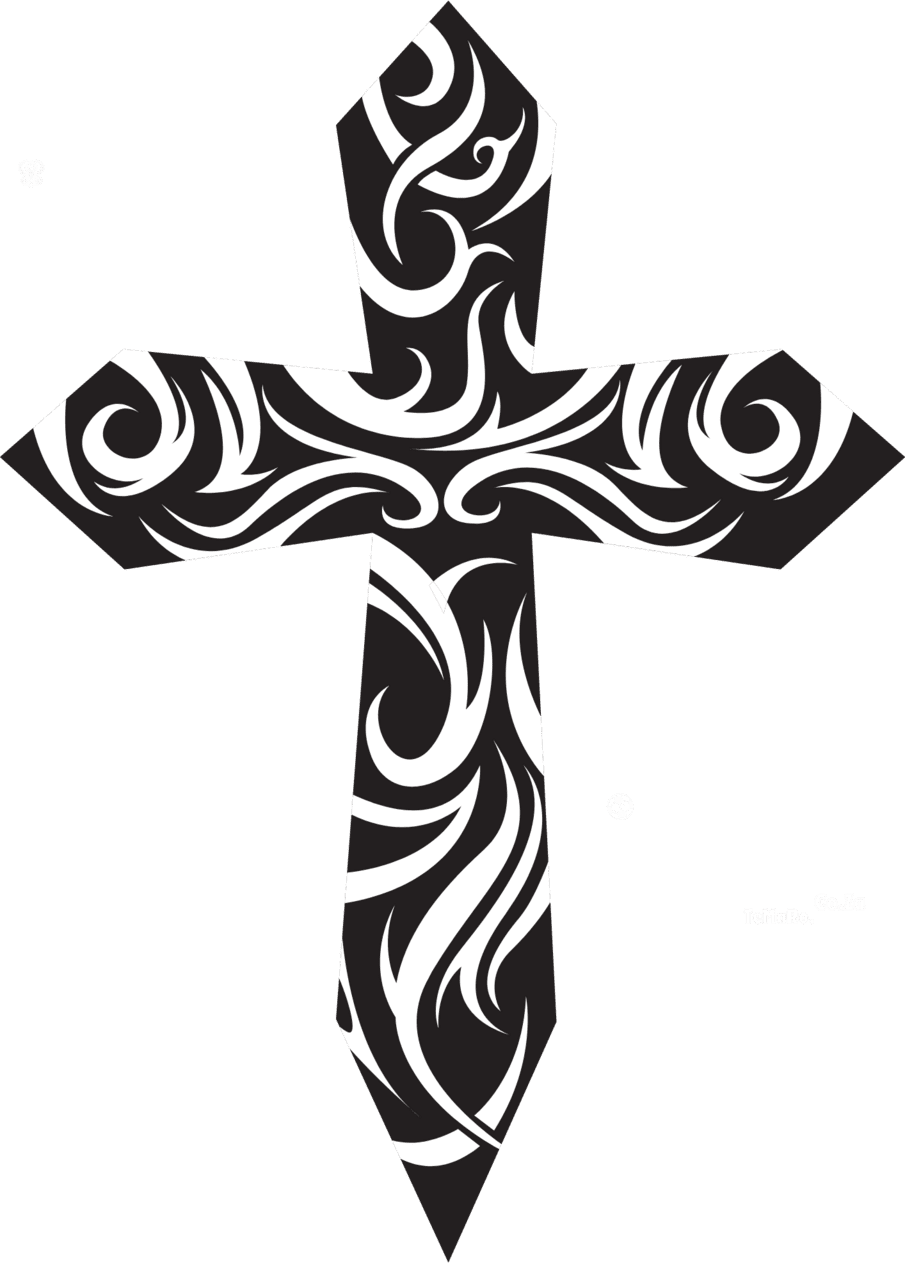 Cross black and white tribal tatoos with clipart free