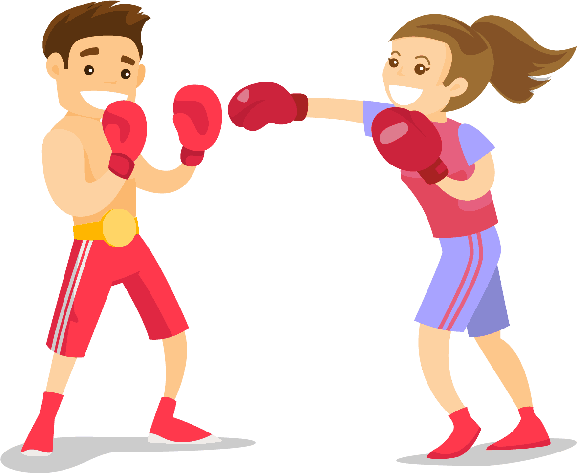 Boxeo kickboxing training cartoon clipart photo