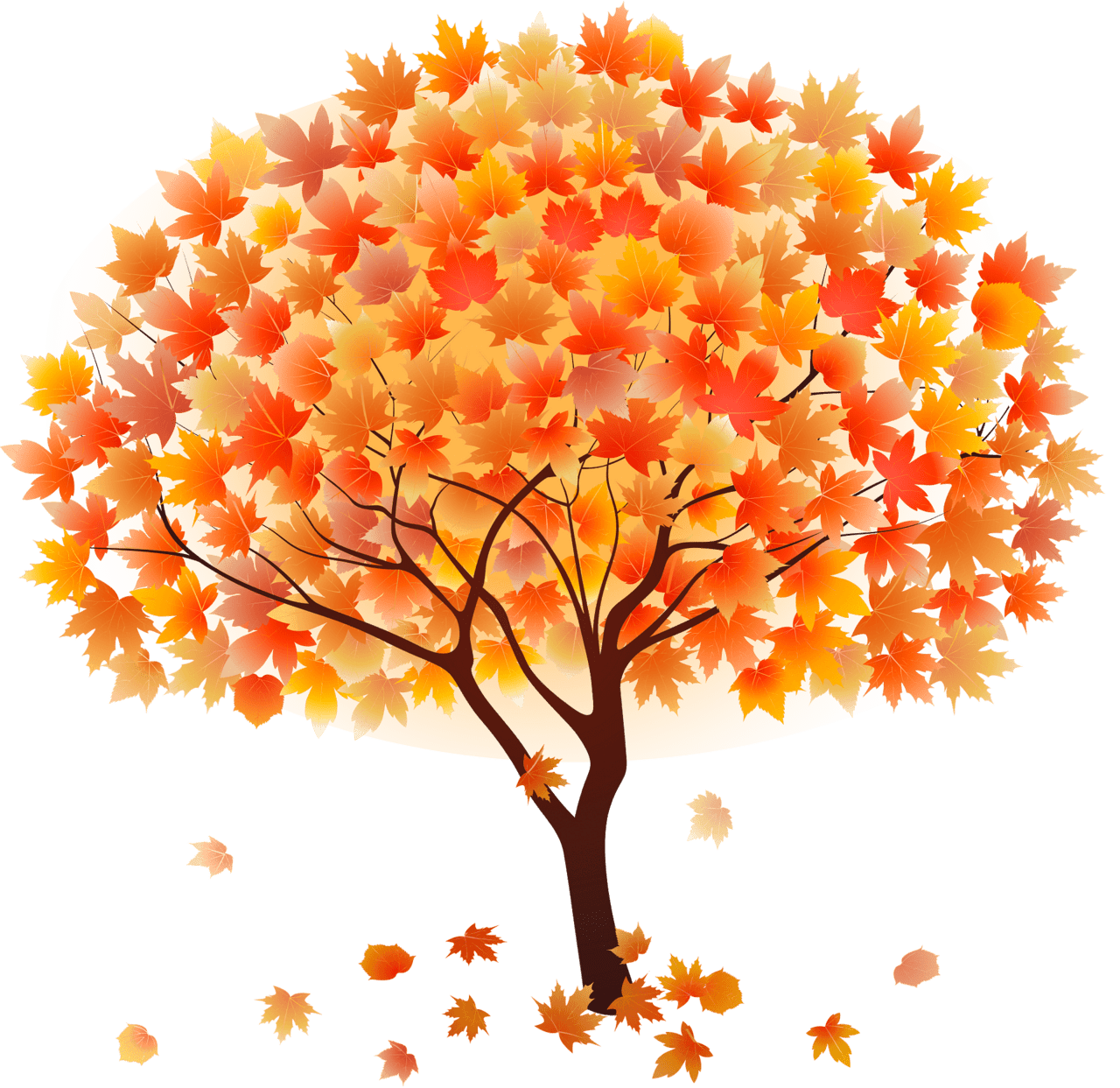 Fall tree vector clipart images