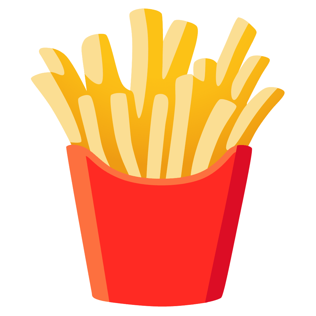 French fries emoji clipart background