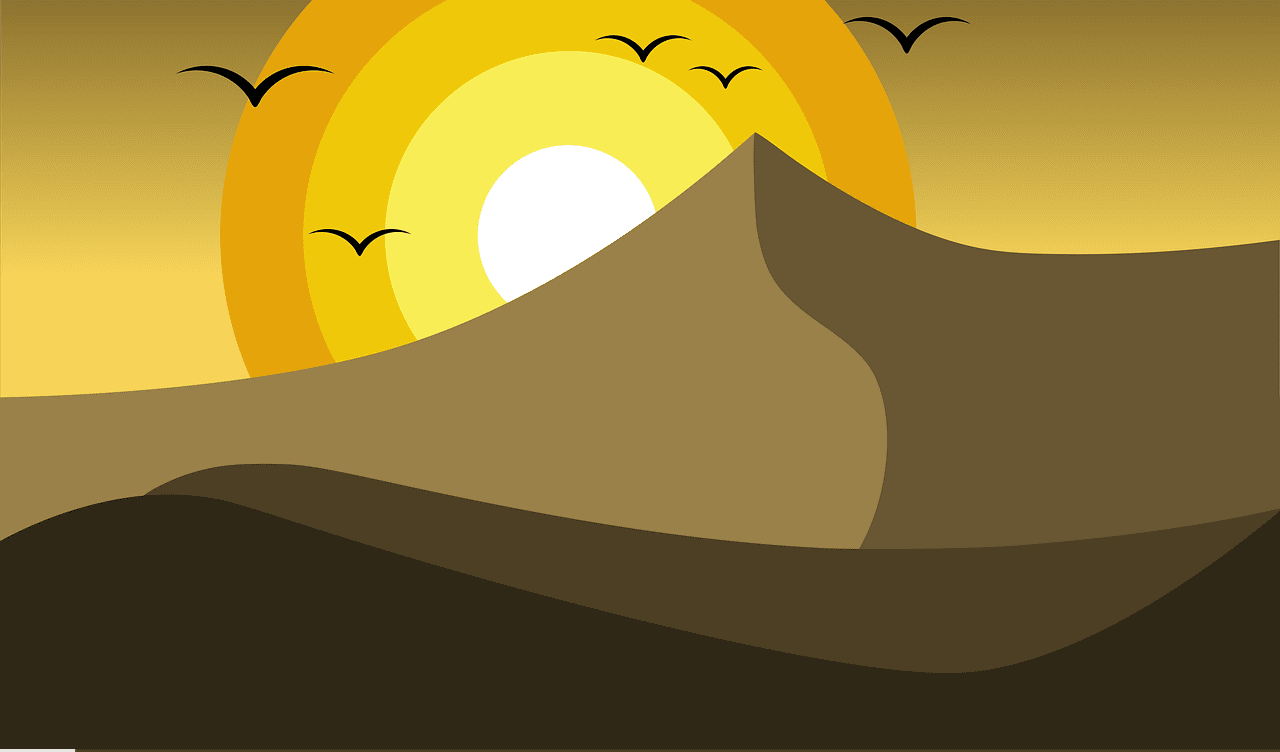 Landscape desert sunset image clipart