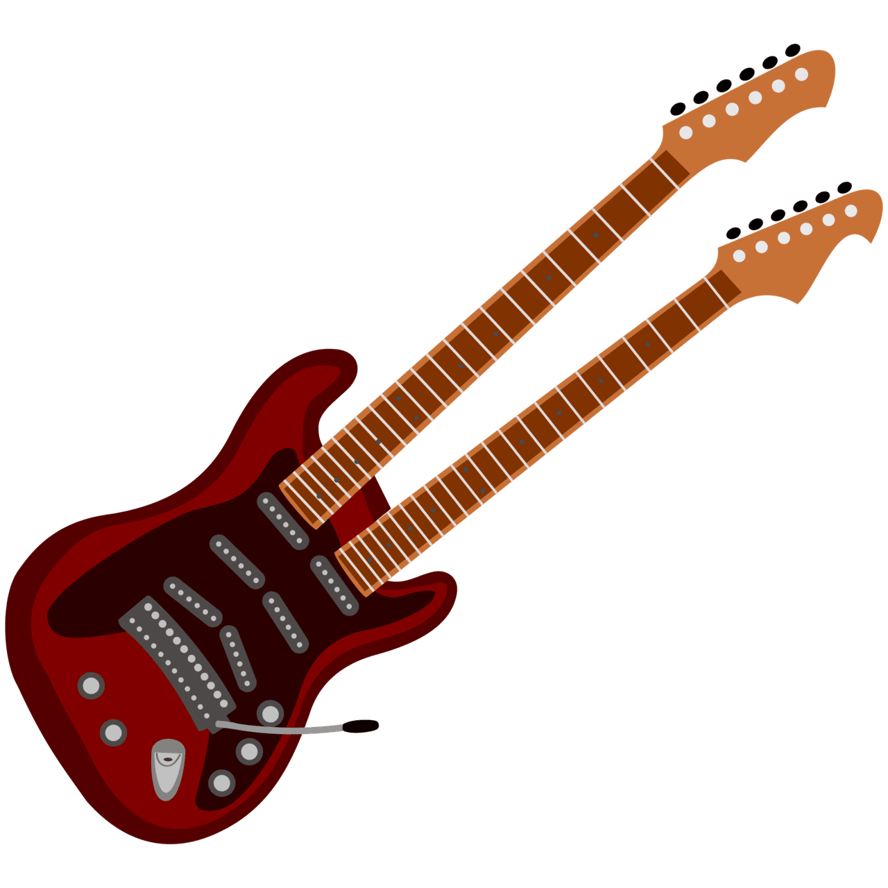 Double neck electric guitar clipart background
