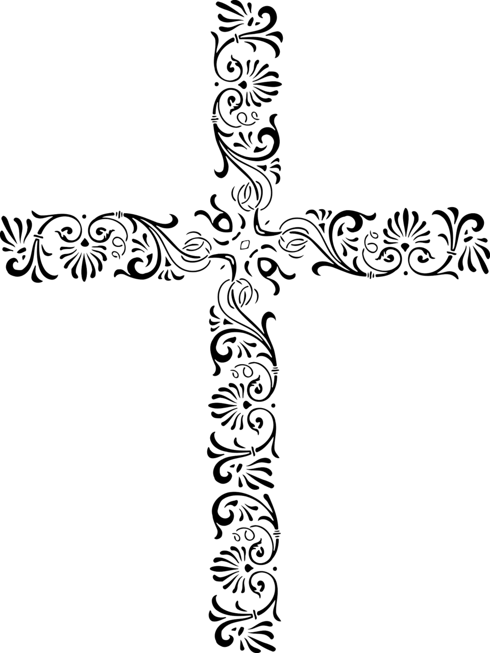 Cross black and white ornamental vector clipart images