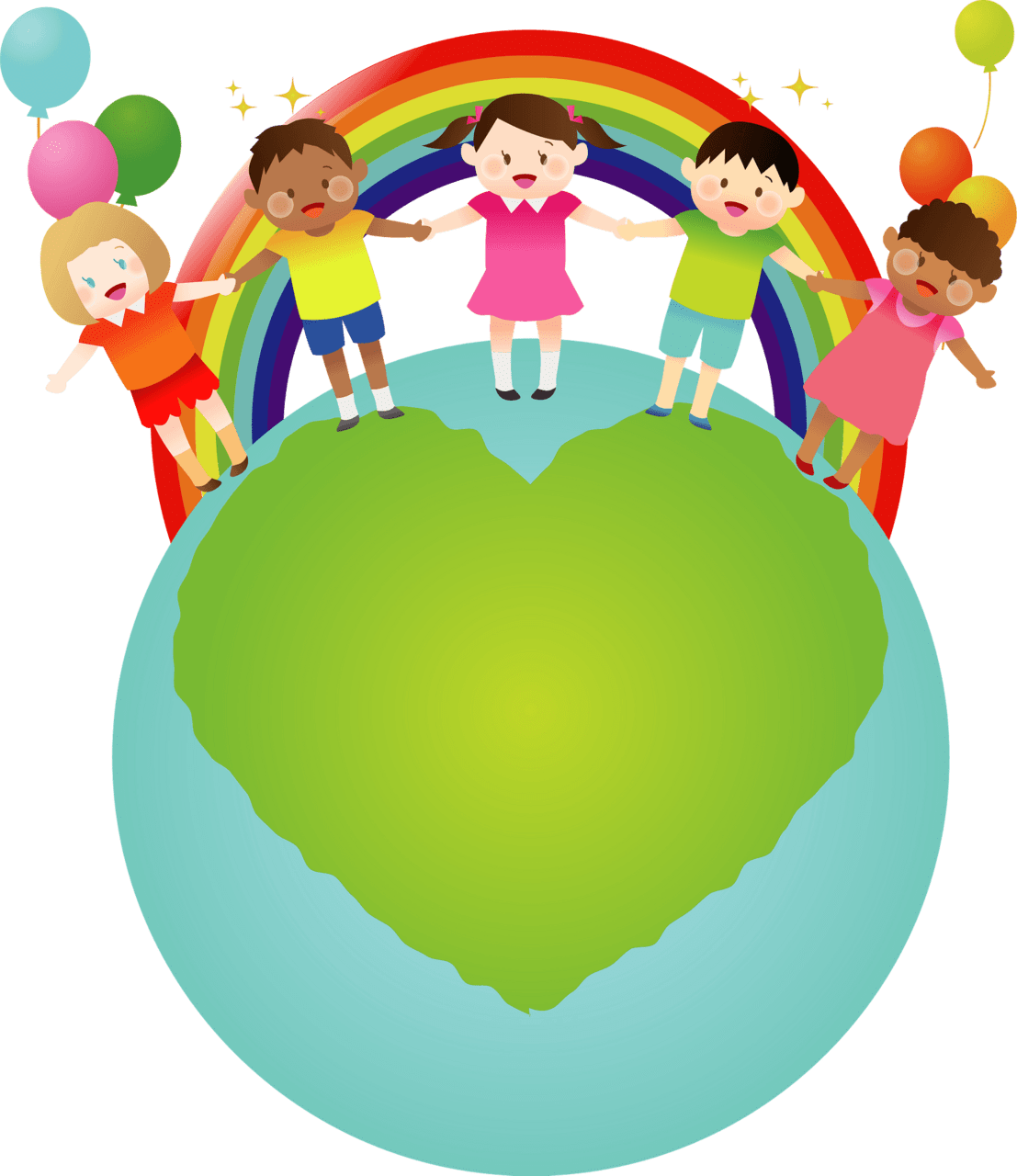 Kids rainbow celebrating diversity and friendship clipart all background