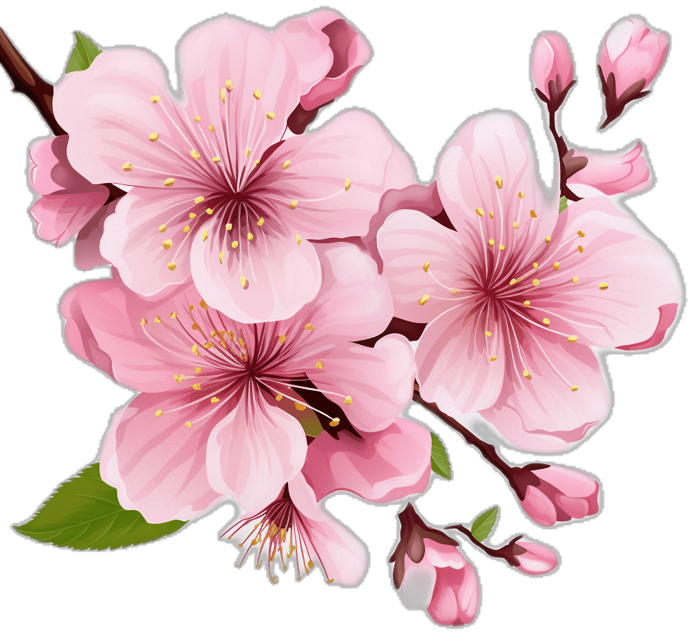 Cherry flower pin page clipart clip art