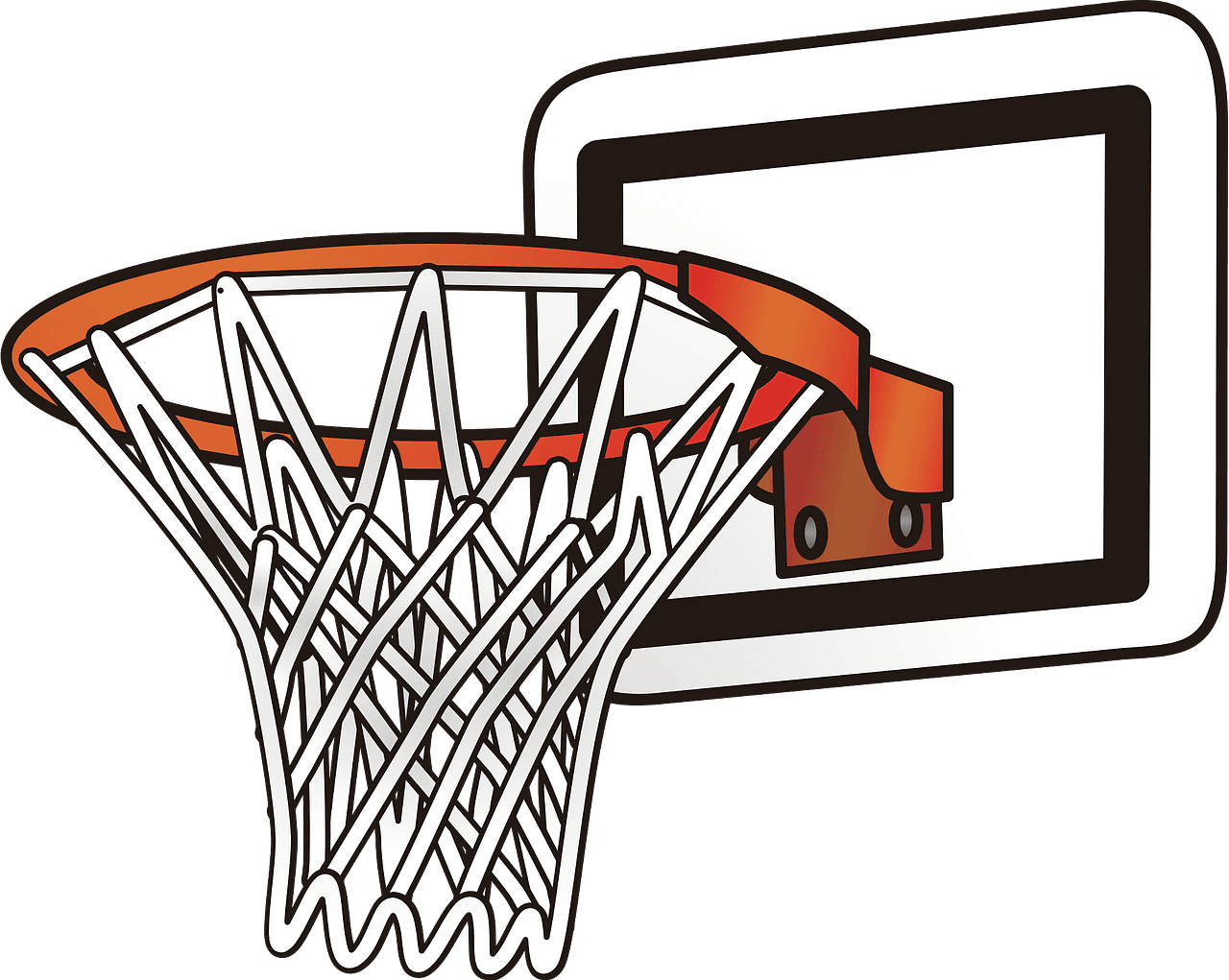 Basketball goal backboard rim and net vector clipart images