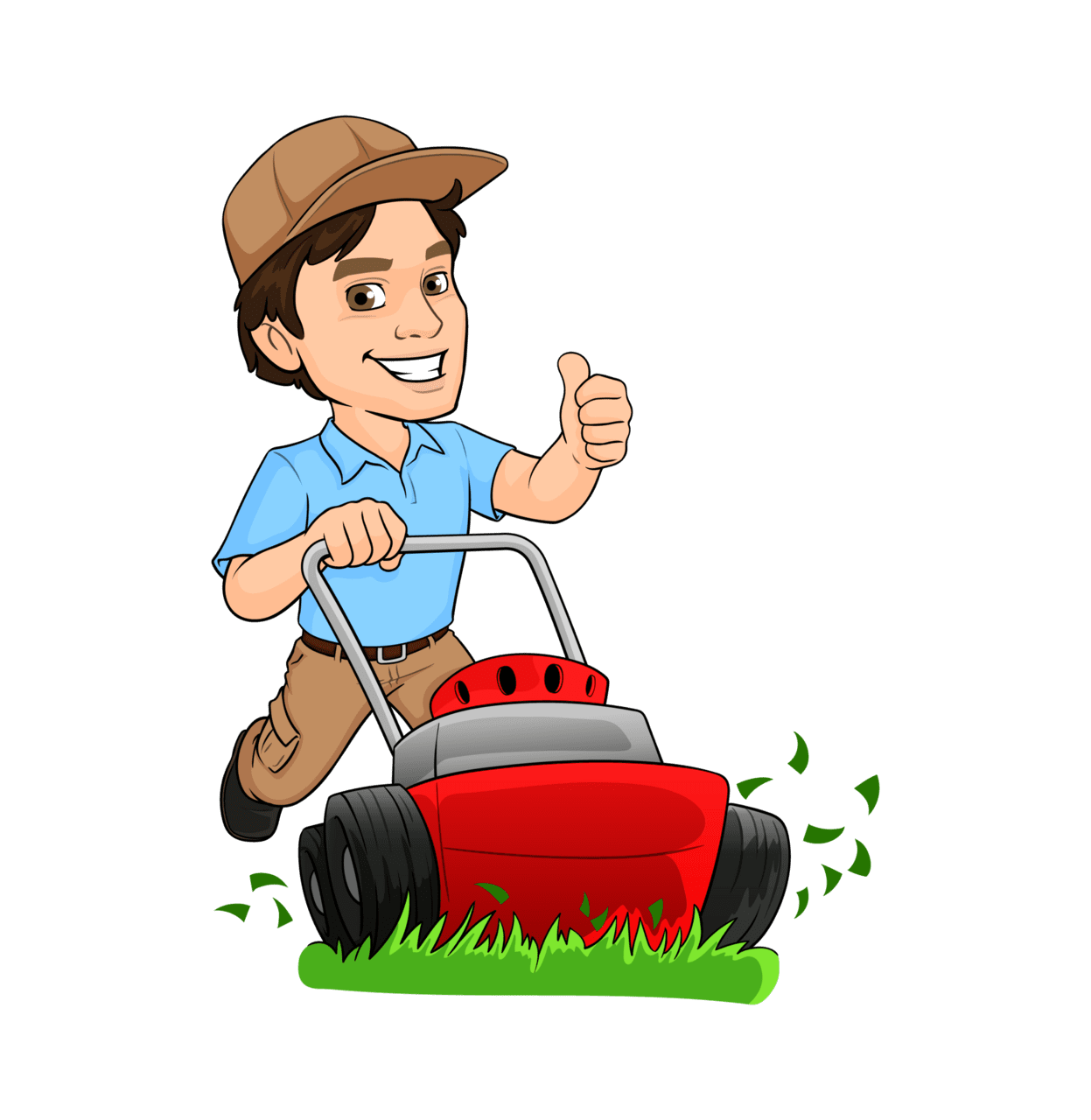 Mowing grass lawncare cartoon exalt clipart free