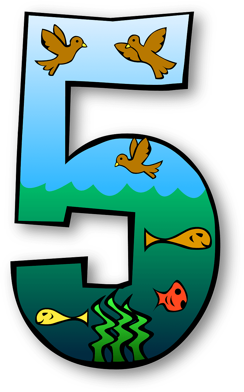 Artistic numbers quinto vector art graphics clipart