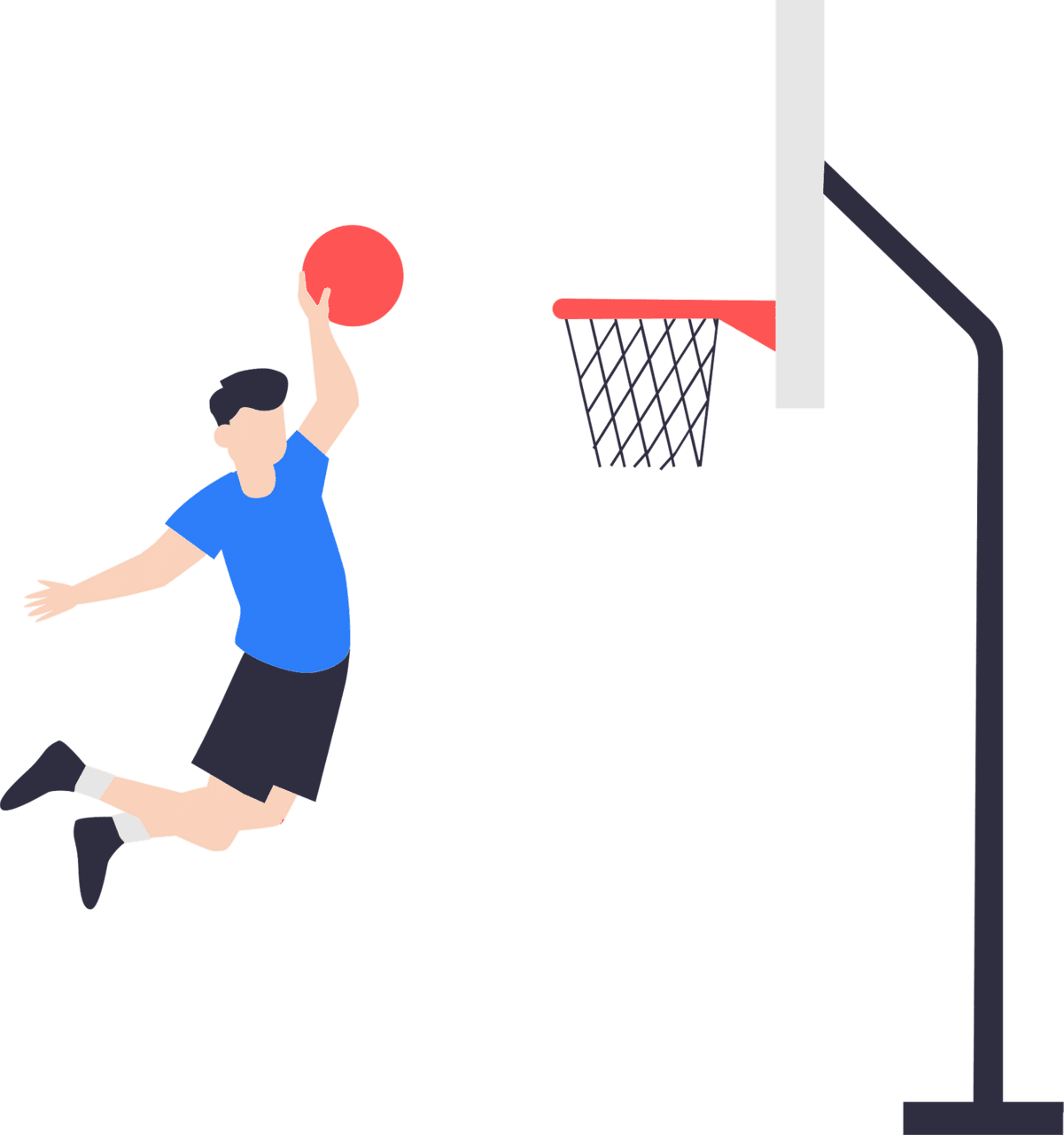Basketball goal player vector clipart images 2