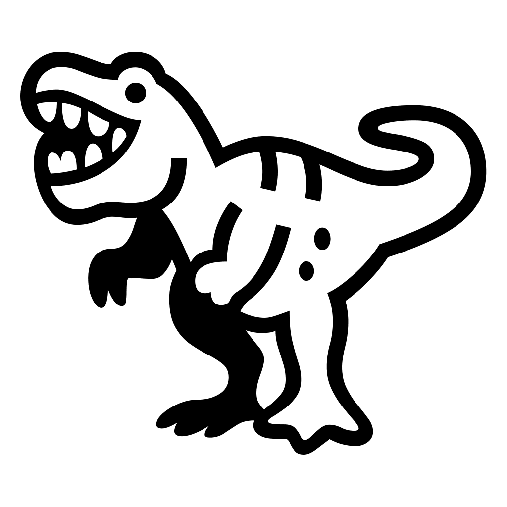Dinosaur black and white rex emoji clipart photo