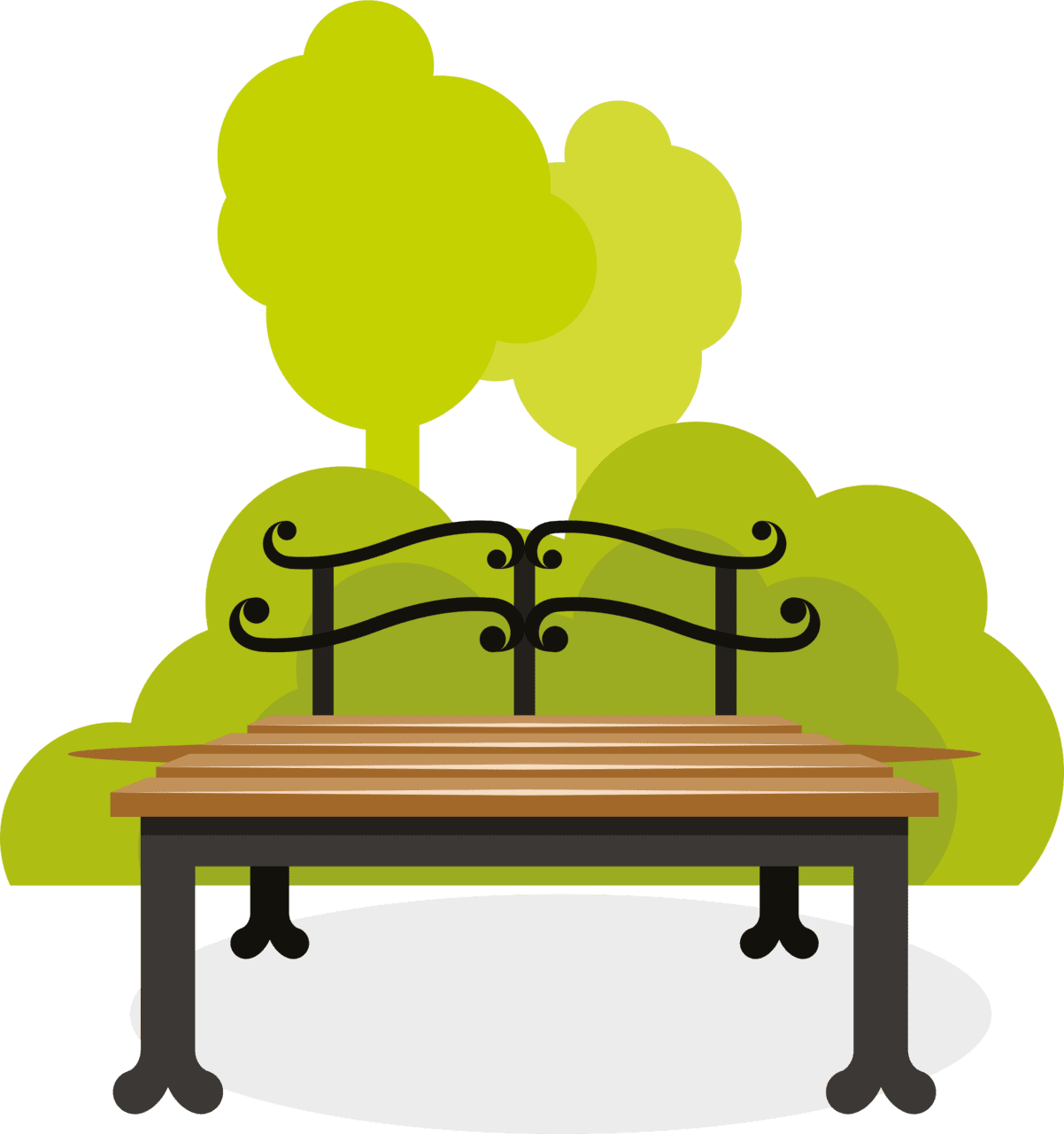 At the park bench in vector clipart images