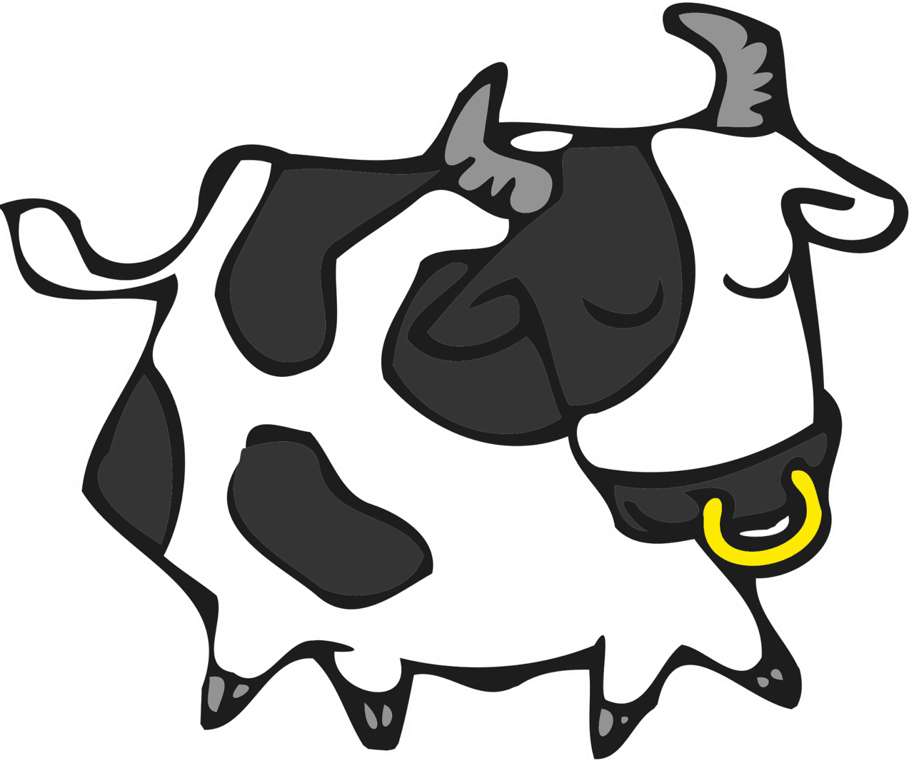 Cow black and white cute or bull vector clipart images