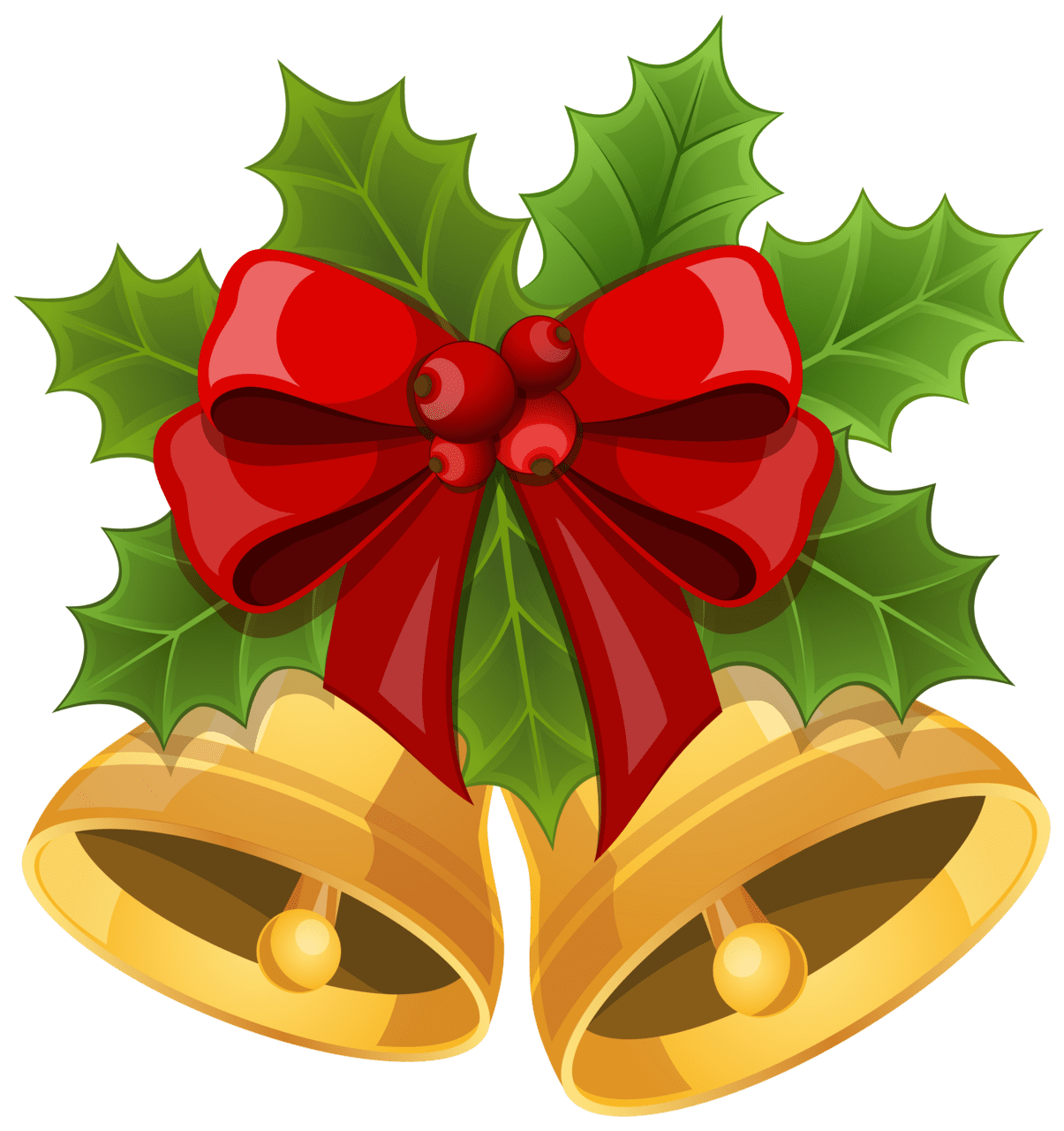 Pictures of christmas bells with bow clipart image