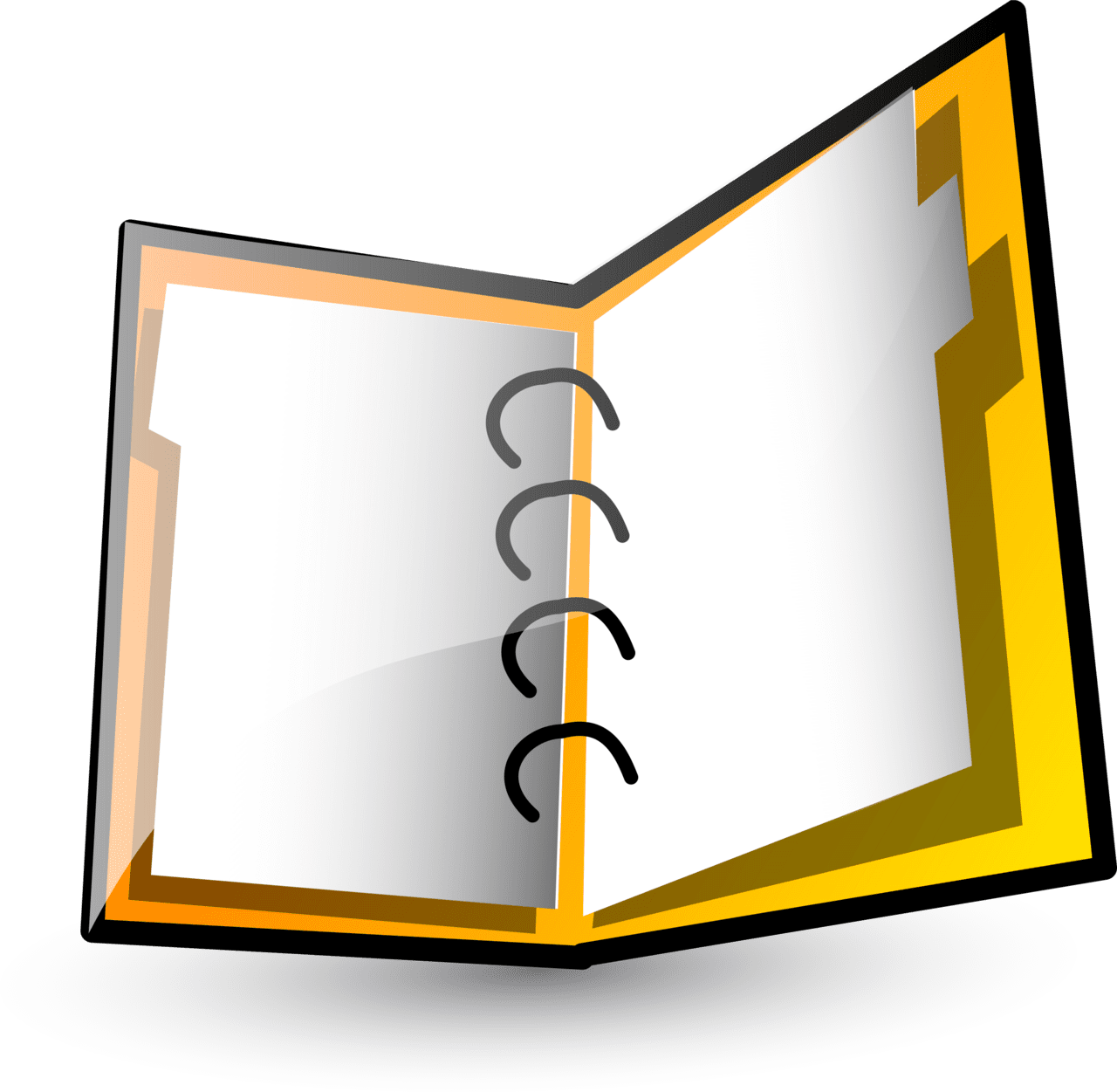 Book notebook folder paper office open school binder clipart logo