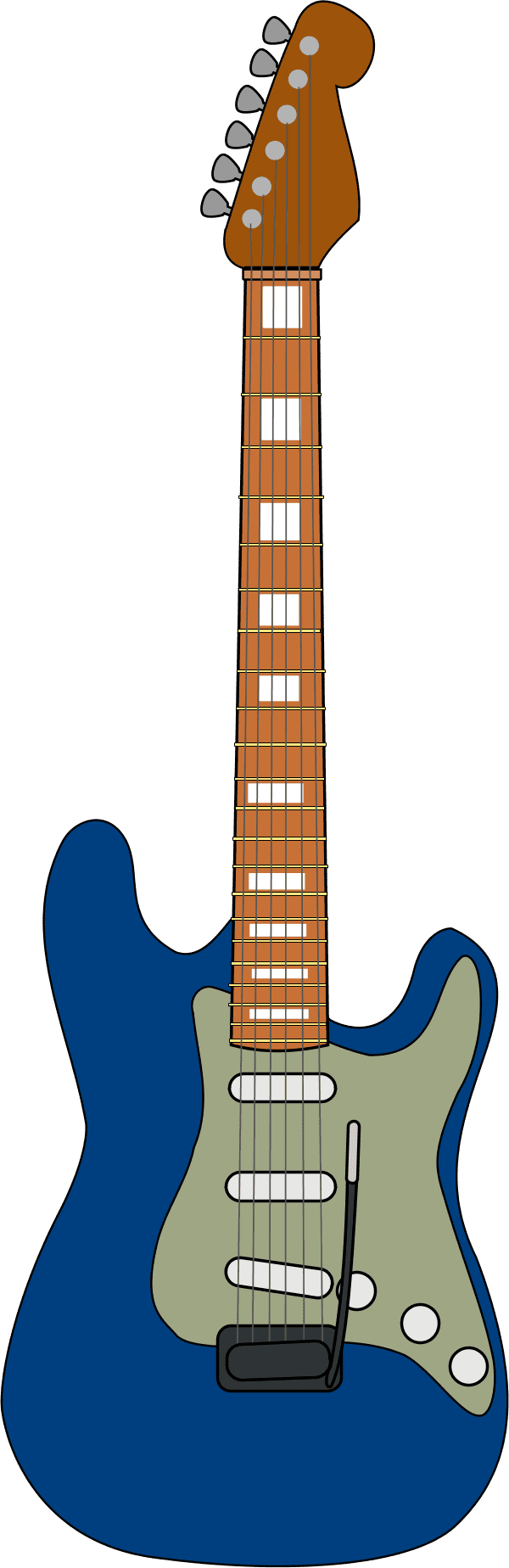 Electric guitar hd wooden vector clipart blue image