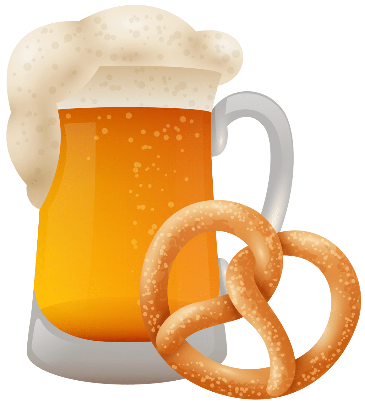 Bretzel with beer mug clipart high quality images and