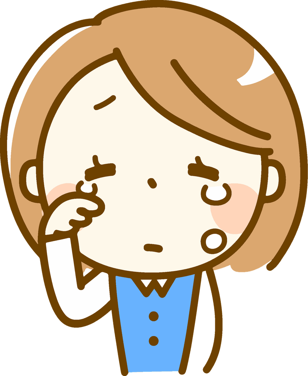 Crying girl in tears vector clipart images