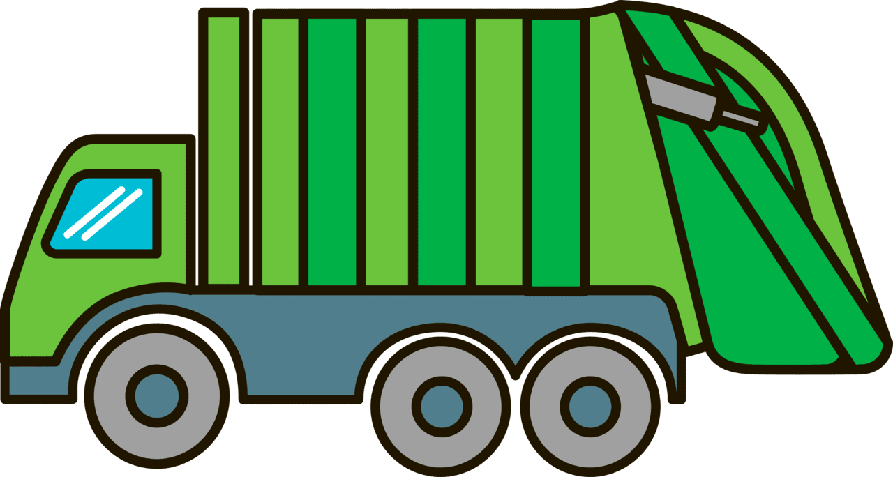 Garbage truck vector clipart images