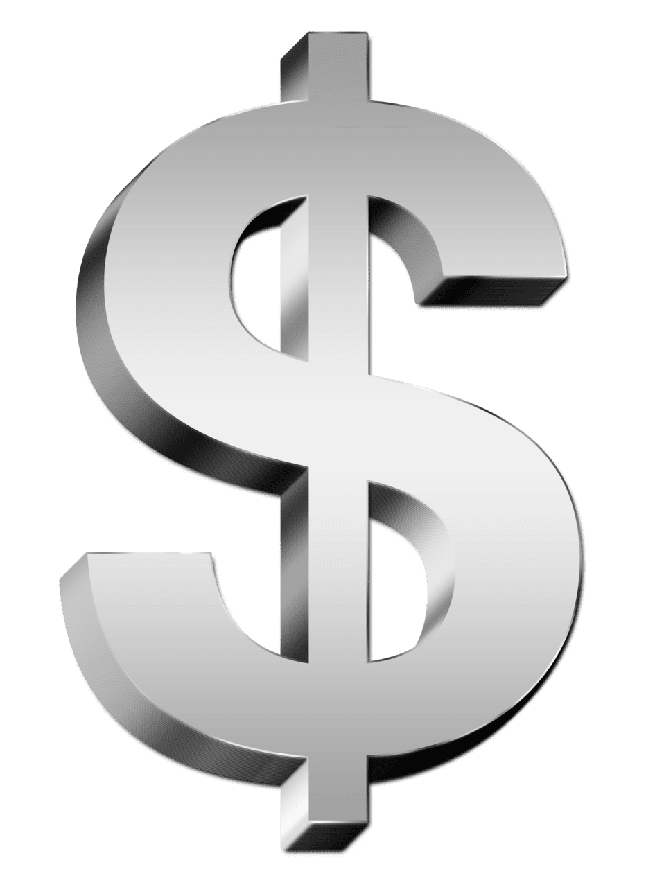 Dollar symbol silver sign image cc library clipart