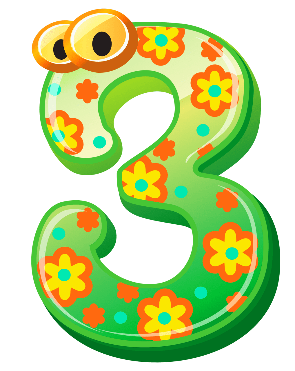 Artistic numbers review flashcards clipart photo