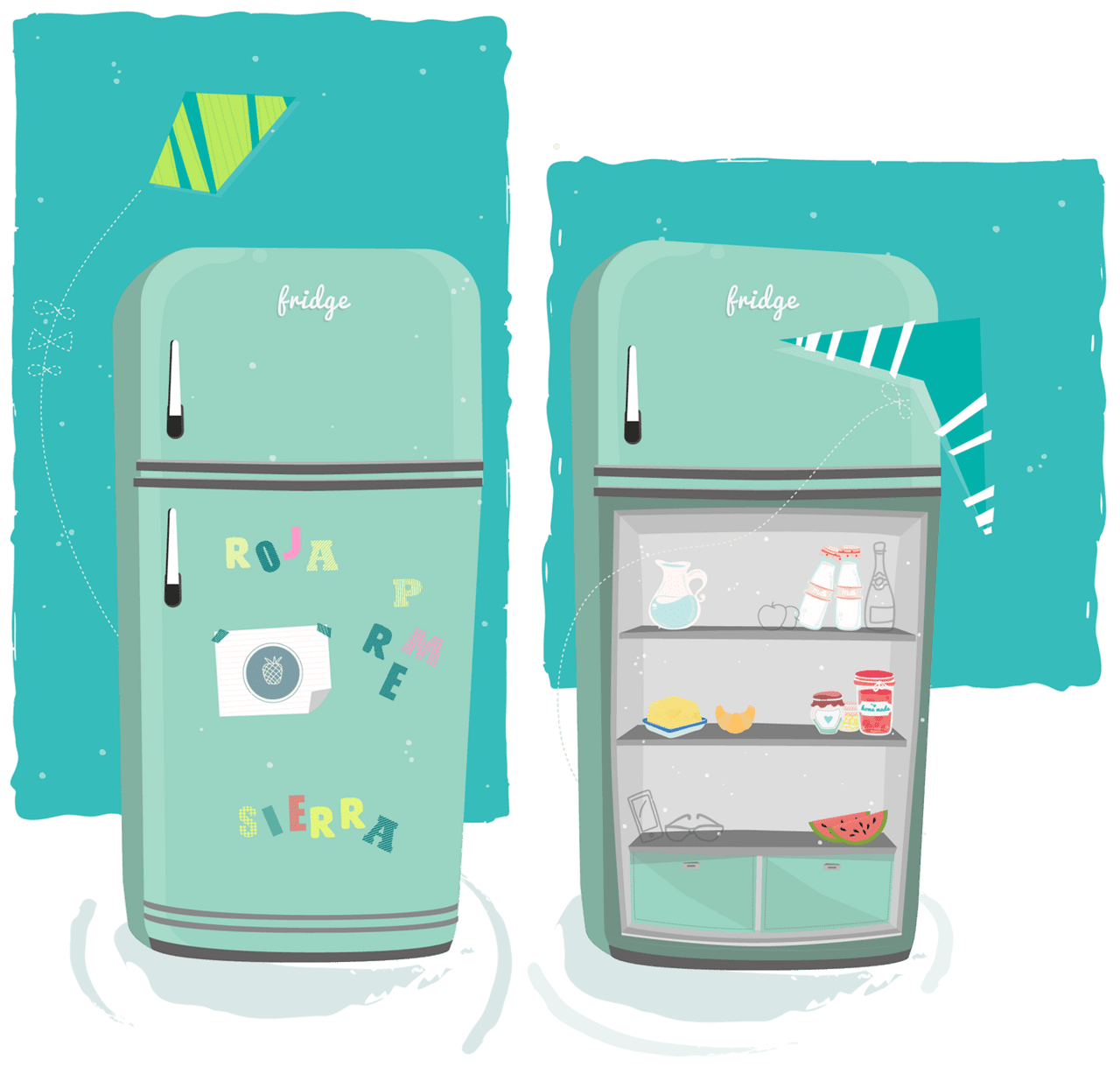 En mi nevera inside my fridge clipart logo